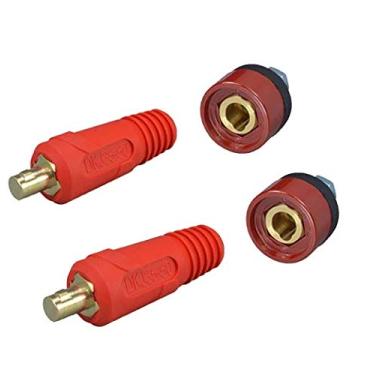 Imagem de RIVERWELD Conector de painel de solda TIG e soquete Dinse Dinze RED DKJ35-50 e DKZ35-50 Encaixe rápido 315Amp 4 peças