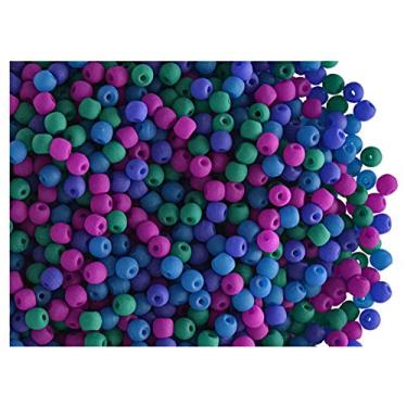 Imagem de SCARA 9,9 g (10g) Contas redondas de vidro tcheco 0,08 polegadas (2 mm), contas de vidro neon escuro (UV ativo) para fabricação de joias e pulseiras, miçangas para pulseiras, kit de miçangas Dark NEON Mix