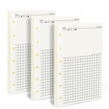 Imagem de Conjunto de 270 folhas de papel A7, refil de mini fichário, papel de folha solta de 6 furos para caderno A7