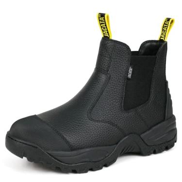 Imagem de Jacata Botas De Trabalho Masculinas, Botas De Construção Industrial Chelsea Slip On Para Homens, Sapatos De Bico Macio Botas De Trabajo Para Hombre (Tamanho 10)
