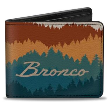 Imagem de Carteira Ford, Bifold, Ford Bronco Script Wilderness Orange Blues, Couro Vegano