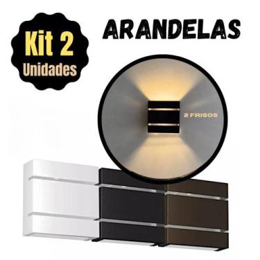 Imagem de Kit 2 Arandelas 2 Frisos Facho Duplo Luminária Decorativa Interna e Ex