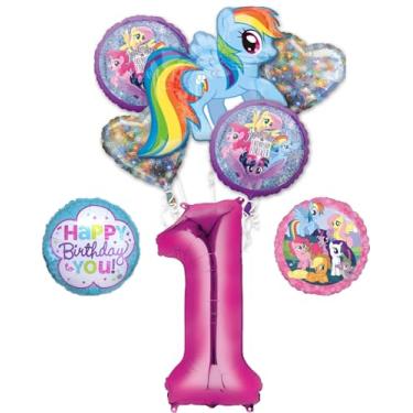 Imagem de Anagram Suprimentos Para Festa De 1º Aniversário Do My Little Pony: Buquê Balões E Decorações Da Rainbow Dash