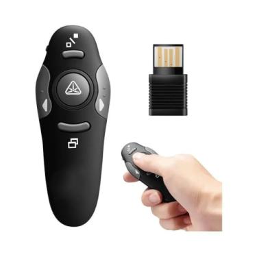 Imagem de Controle Apresentador Multimídia - Passador de Slides, Laser USB com Alcance de até 15m,Aula Palestra Congresso Simpósio Power Point
