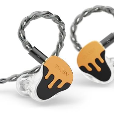 Imagem de BASN Monitor de áudio intra-auricular BmasterX, fones de ouvido híbridos com 6 drivers IEM com som cristalino, cabo removível e estojo de transporte e kit de ajuste para músico, palco, estúdio