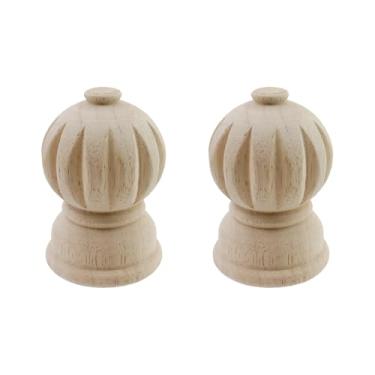 Imagem de Chinflly Acabamentos decorativos de madeira, 6 cm de largura x 9 cm de altura para acabamento de poste de cama, acabamentos de madeira inacabados decorativos, varão, escadas, artesanato DIY para uso