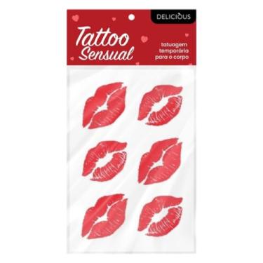 Imagem de Tatuagem Manda Beijo Adesivos Temporária Adesivos Eróticos Beijo Tatuagem Temporária DL044