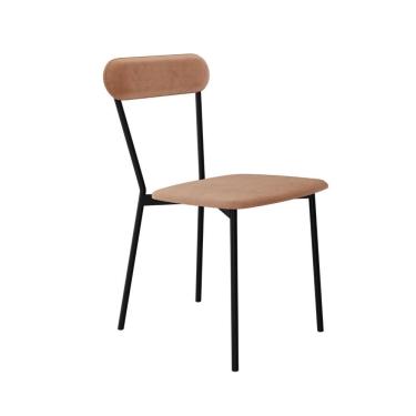 Imagem de Cadeira Vintage Emília Fixa Com 4 Pés 450x505x810 Mm Com 1 Unidade Veludo Nude