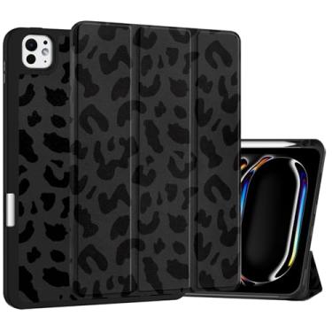 Imagem de Deokke Capa compatível com iPad Pro de 11 polegadas M4 de 5ª geração (2024) com suporte para lápis, capa traseira de TPU para hibernar/despertar automática com carregamento de lápis para iPad,