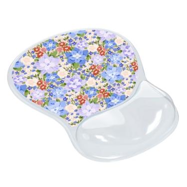 Imagem de AUPET Mouse pad ergonômico com suporte de pulso em gel – Tapete de mouse antiderrapante com almofada de gel de memória confortável – Alivia a dor no pulso – Padrão de designer para escritório em casa