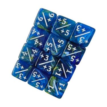 Imagem de Esquirla 10 peças contador de dados contadores quadrados educacional adição e subtração símbolo acrílico ensino de matemática dado de 6 lados, Azul
