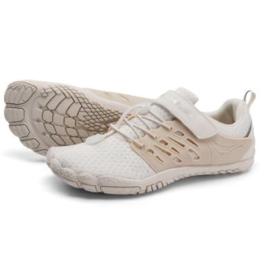 Imagem de Grand Attack Tênis feminino minimalista com zero queda, leve, cross-trainer para luta livre, boxe, halterofilismo, caminhada, tênis, 645/Bege, 8 Wide