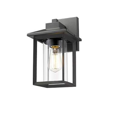 Imagem de Rosient Luzes de montagem na parede externa, arandelas de parede externa H11.84, luminária externa, lanterna externa, luminária para pátio, varanda (preto, 30 cm A)