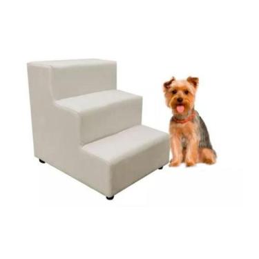 Imagem de Escada Escadinha Pet Cachorro 3 Degraus Rampa Suede Dog - Black House 