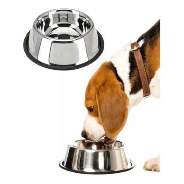 Imagem de 2 Comedouro Inox Para Pet Cachorro Gato Pote Vasilha Ração - Geral, in