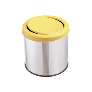 Imagem de Lixeira Inox Para Banheiro Reciclável 20 Litros Com Tampa - CM Design,