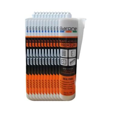 Imagem de 12 Pc Silicone Branco 430G - Selante Acrílico Base De Água - Barone