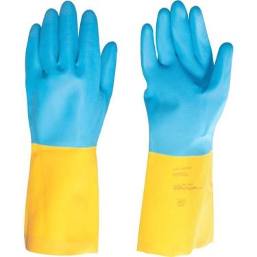 Imagem de Luva Latéx Neoprene G Amarelo-azul Ca34449 Vonder
