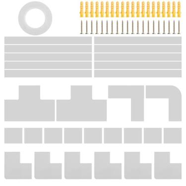 Imagem de ZJRDYYK 10 peças ocultas de cabos de parede, pista de cabos, capas de cabos para fios na parede, kit de parede para esconder cabos de TV, capa de fio para cabos, gerenciamento de cabos de pista branca
