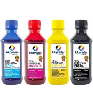 Imagem de Tinta Pigmentada InkPrinter para Impressora HP Série 7000, 8000 (4x250