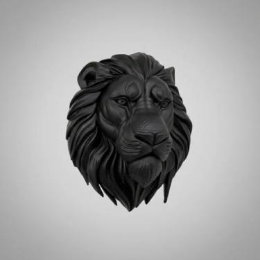 Imagem de Escultura Estátua Cabeça De Leão Decorativo Colonial Parede