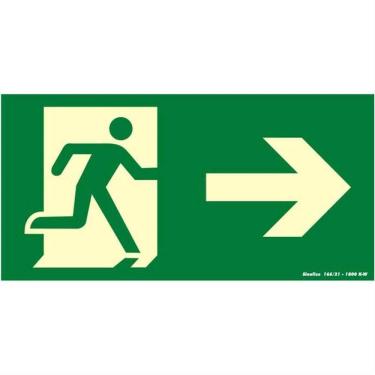 Imagem de Placa de PVC Fotoluminescente Auto-Adesiva 20x40 Saida de Emergência - 360 AA - SINALIZE