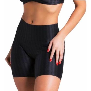 Imagem de Bermuda Short 3D K2B Academia Tecido Brilhante Fitness, Preto, P