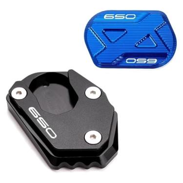 Imagem de BYYINGSUS Compatível com Z650 Z900 Z900RS Z 900 650 N650 Suporte lateral de motocicleta Suporte lateral de coluna auxiliar (Blue Combo-650)