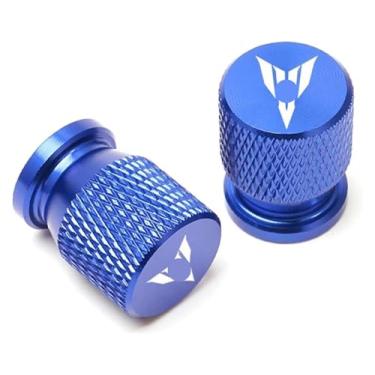 Imagem de 2 tampas de válvula de pneu compatíveis com MT09 MT07 MT10 MT03 MT 09 07 03 10 MT-09 MT-07 MT-10 Tracer 900 700 GT FZ09 XSR700 XSR900 (azul)