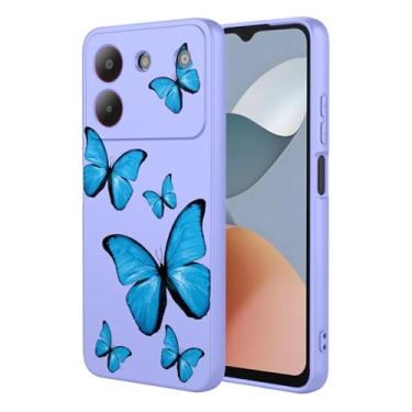Imagem de KOARWVC Capa de telefone para ZTE Blade A54, linda estampa de borboleta, capa protetora de TPU macio para ZTE Blade A54 borboleta roxa