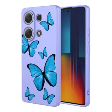 Imagem de KOARWVC Capa de telefone para Redmi Note 13 Pro 4G, capa para Xiaomi Poco M6 Pro 4G, capa protetora de TPU macio com estampa de borboleta fofa para Xiaomi Redmi Note 13 Pro 4G borboleta roxa