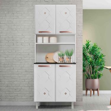 Imagem de Paneleiro em Aço Mirage 4 Portas 3 Prateleiras Branco - Telasul