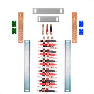 Imagem de Kit Barramento Trifásico 80A para 32 Circuitos com Termo Retrátil - Za