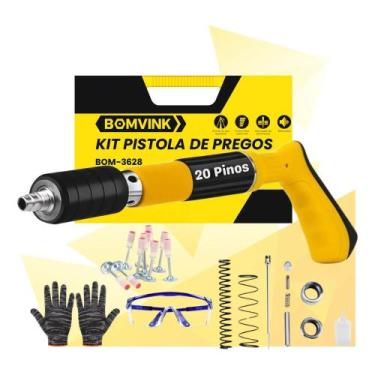 Imagem de Kit pistola de pregos manual bomvink com acessórios profissional - baz