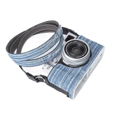 Imagem de Capa protetora para câmera X100VI Vintage Denim com moldura de liga de alumínio para FUJIFILM X100VI (conjunto jeans listrado)