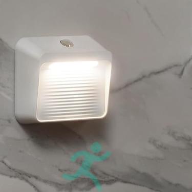Imagem de Luminária noturna com sensor de movimento, luminária de parede interna recarregável, luminária de parede LED com brilho regulável, luminária de parede com interruptor, quarto, cozinha, banhe