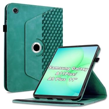Imagem de Varohix Capa para Samsung Galaxy Tab A11 Plus/A9 Plus 27.9 cm (SM-X210/X216/X218), capa protetora de couro PU com rotação de 360 graus com hibernar/despertar automático, porta-cartão e alça de ombro