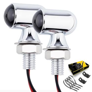 Imagem de TSUNG Mini luz de seta de LED para motocicleta, micro pisca-pisca, pequeno indicador frontal traseiro compatível com Harley Davidson indiano Honda Suzuki Triumph Cafe Racer Bobber Street Bike (lente