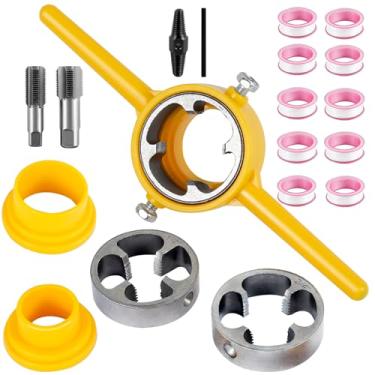 Imagem de Rosqueador de tubos de PVC, ferramenta de encanamento, rosqueador, kit de ferramentas de encanamento, tubo de plástico, redondo, reutilizável, conjunto de chaves de torneira de matriz, tubo de água