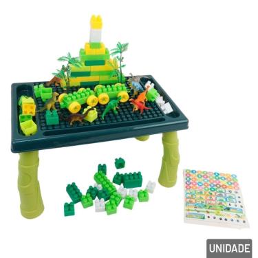 Imagem de Mesa com Blocos de Montar 80 Pçs Dino Mega Inblox - Tudo em Caixa