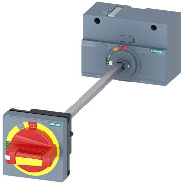 Imagem de Acionamento Rotativo Ext. SENTRON P/ Disjuntores 3VM12 Amarelo/Vermelho IP65 Cód. 3VM9217-0FK25 – Siemens