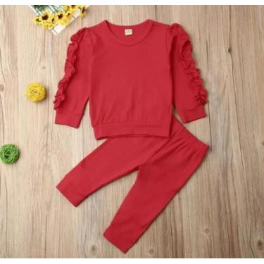 Imagem de Conjunto Bebe Babado - KADU MODAS, Vermelho, G