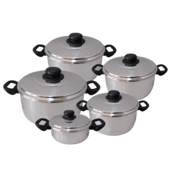 Imagem de Jogo De Panelas Alumínio Conjunto Caçarolas Polido 5 Peças