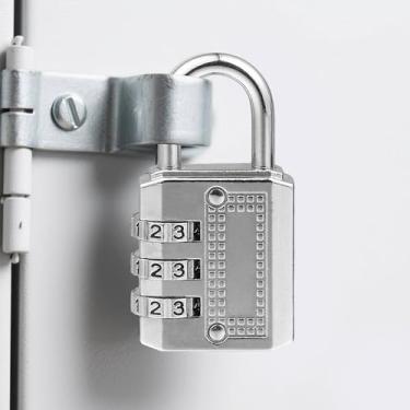 Imagem de Trava de combinação de 25 mm para armário de academia, bagagem e mochila, cadeado durável, branco