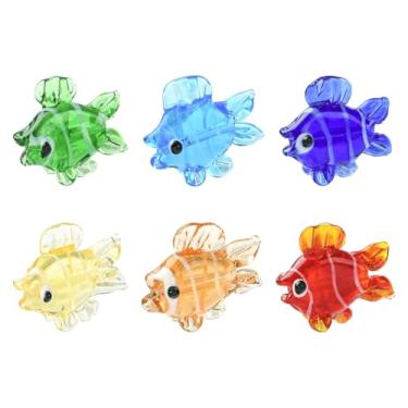 Imagem de UR URLIFEHALL 6 peças, 6 cores, contas de vidro, lâmpadas, feitas à mão, oceano, animal, contas soltas para pulseira faça você mesmo, colar, chaveiros, artesanato, fabricação de joias