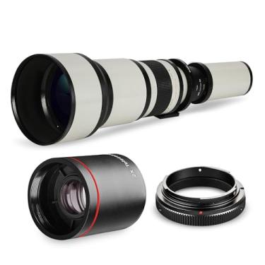 Imagem de Lente teleobjetiva de longo alcance de 650 mm-2600 mm f/8 para lentes teleobjetivas Canon Digital EOS Rebel T1i, T2i, T3, T3i, T4i, T5i, T5, T6, T6i, T6s, EOS60D, EOS70D, 50D, EOS 5D, EOS1D, EOS5D III, EOS6D, EOS 7D SLR