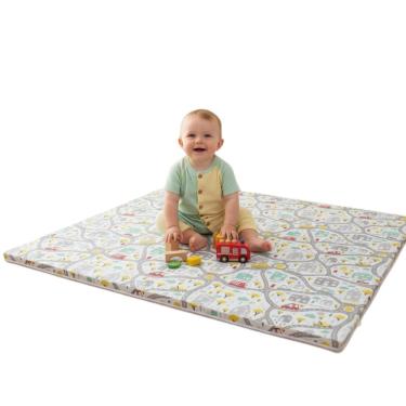 Imagem de Tapete Colchonete Estampa Carrinhos 1m40 x 1m40 x 4cm