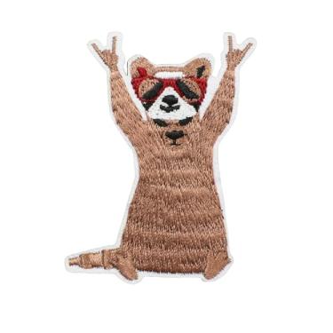 Imagem de Tecido_Aplique_Patch 1 Engraçado Rocha Guaxinim Bordado Ferro no Remendo Bonito Meme Costurado em Remendos Apliques Acessórios Remendos para Roupas Jeans Chapéus Bolsas Colete Cachorro Arnês Mochila