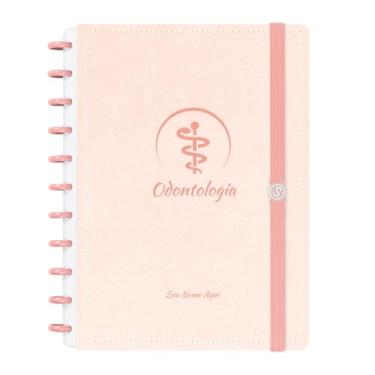 Imagem de Caderno De Disco Iscool Inteligente Personalizado 80 Folhas Profissões Couro Rosa Odontologia Grande G