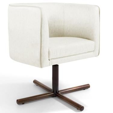 Imagem de Poltrona Giratória Base X Veludo Bege C-309